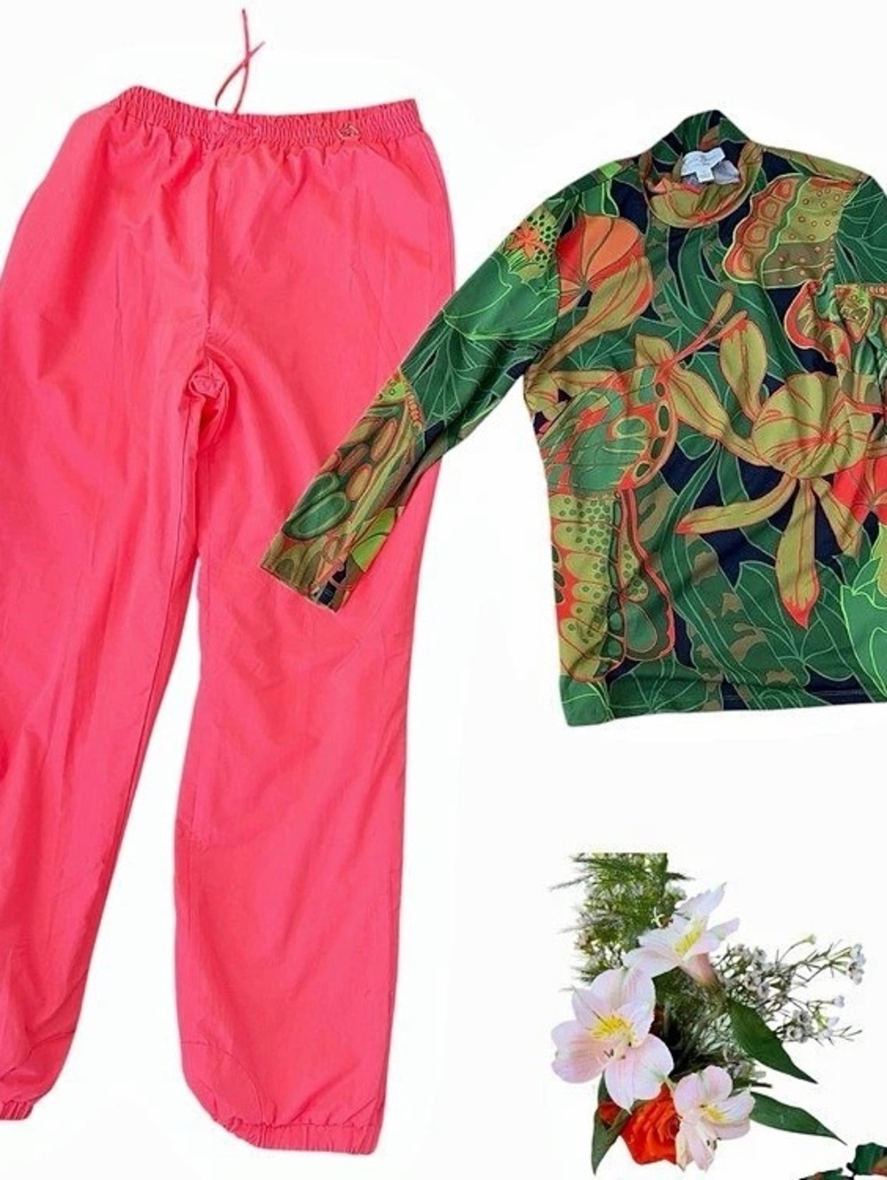 Gore-Tex Women's Ski Pants in Pink Size 14 & Julie Brown Turtleneck L
